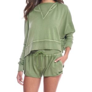 Free People Morning Run Green Shorts